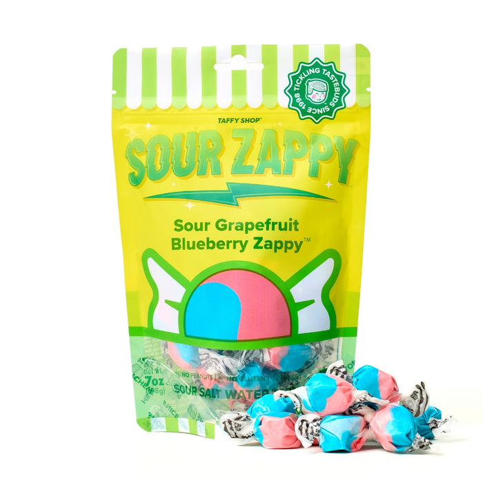 Sour Grapefruit Blueberry Zappy Taffy Taffy Shop Personal (7oz)