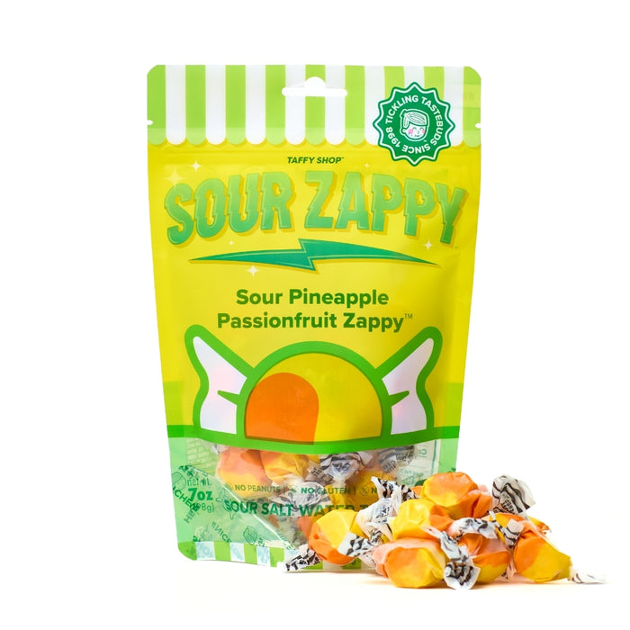 Sour Pineapple Passion Fruit Zappy Taffy Taffy Shop Personal (7oz)