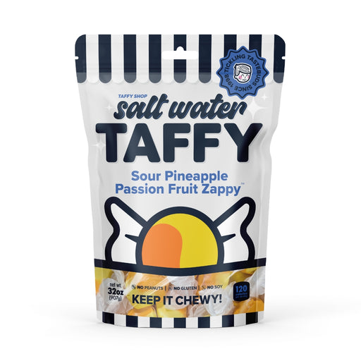 Sour Pineapple Passion Fruit Zappy Taffy Taffy Shop Family (32oz)