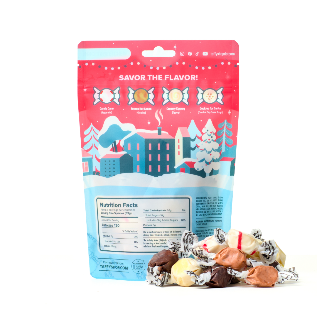Santa Snax Taffy Bag - Chewy Holiday Treats – Taffy Shop