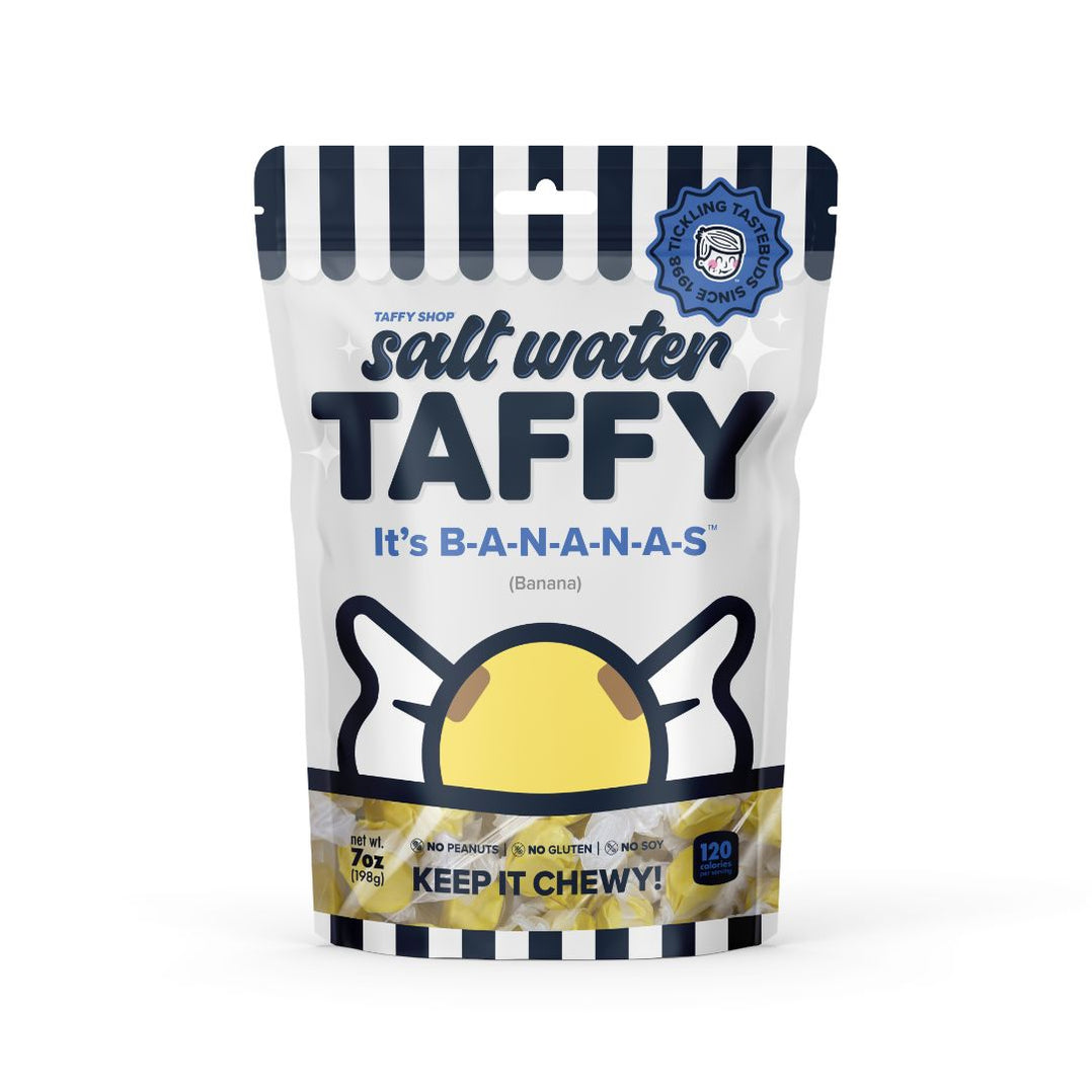 Banana salt water taffy piece