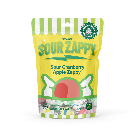 Sour Cranberry Apple Zappy Taffy Taffy Shop Family (32oz)