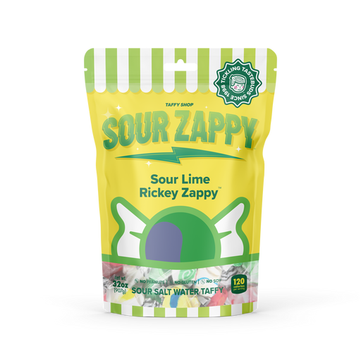 Sour Lime Ricky Zappy Taffy Taffy Shop Family (32oz)