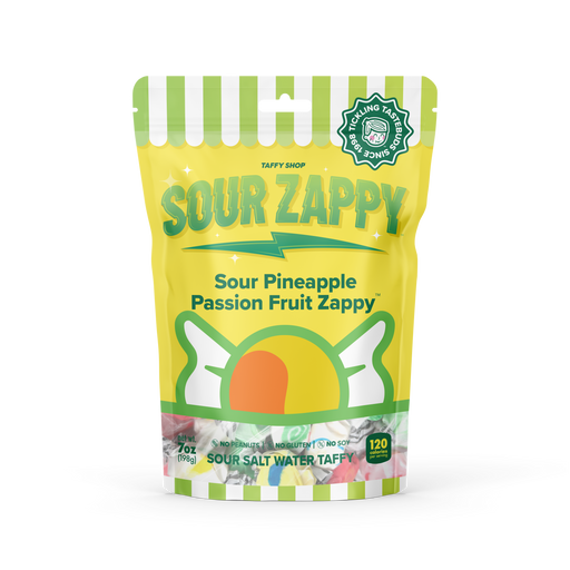 Sour Pineapple Passion Fruit Zappy Taffy Taffy Shop Personal (7oz)